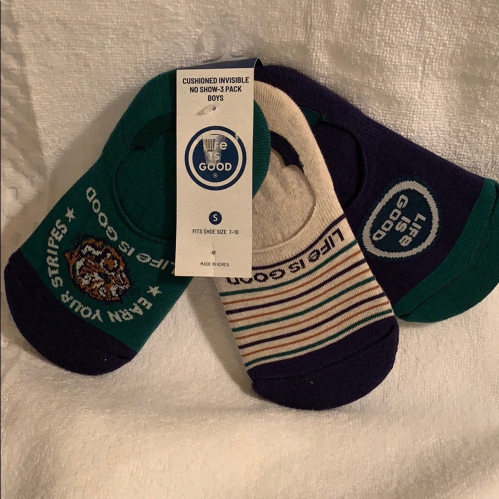 Life is good no show boys socks